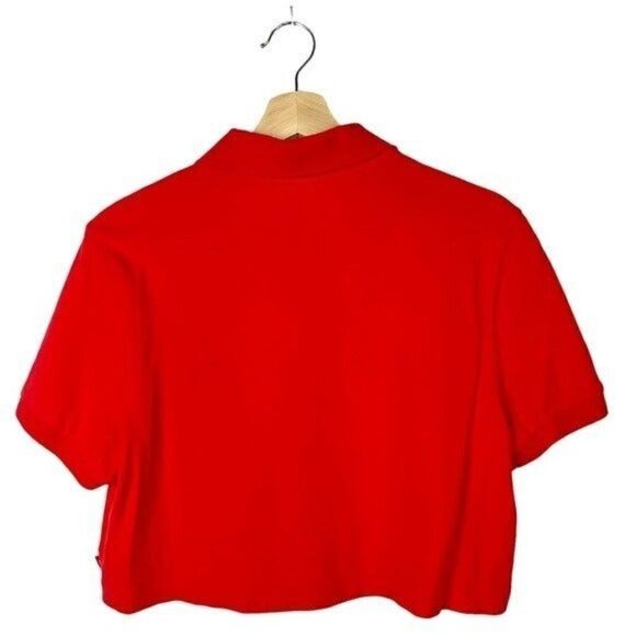 Aritzia TNA Red Jana Cropped Short Sleeve Polo Top XS - Picture 6 of 7